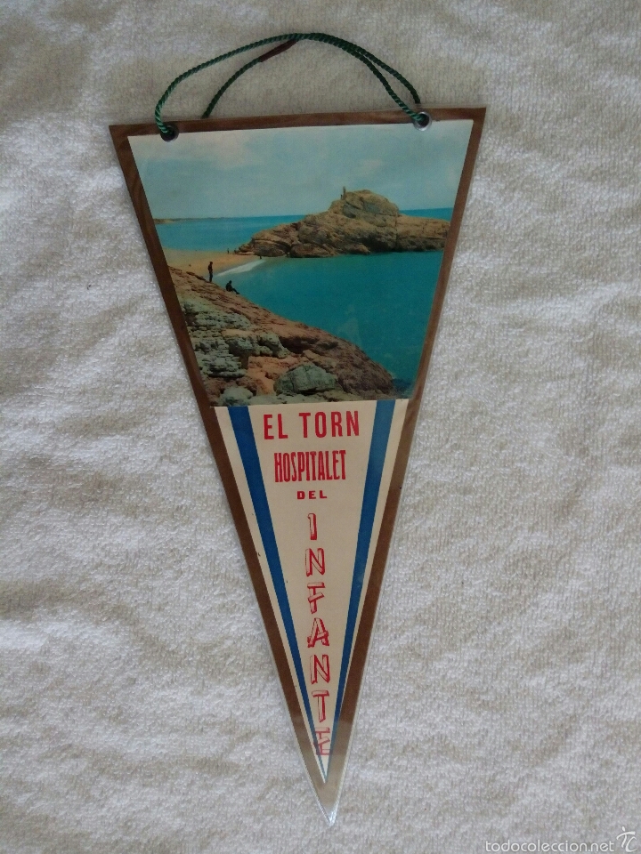 Sammlung von Wimpeln: BANDER&Iacute;N PLASTIFICADO EL TORN HOSPITALET DEL INFANTE AZUL A&Ntilde;OS 60