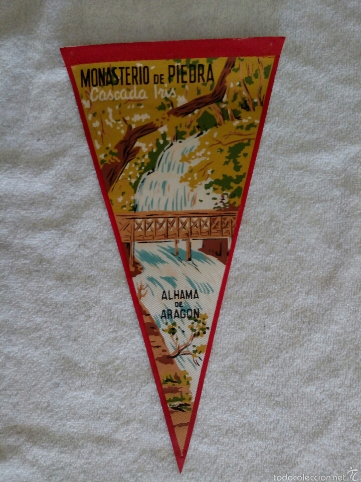 Sammlung von Wimpeln: BANDER&Iacute;N LONA MONASTERIO DE PIEDRA CASCADA IRIS A&Ntilde;OS 60