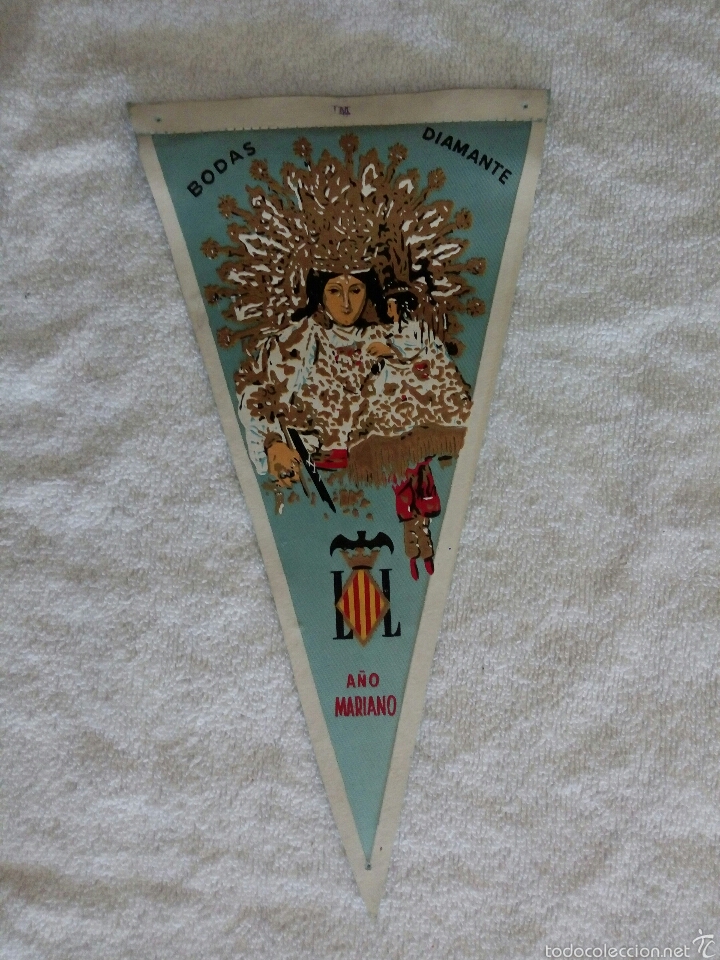 Collection pennants: BANDER&Iacute;N LONA BODAS DIAMANTE A&Ntilde;O MARIANO VALENCIA A&Ntilde;OS 60