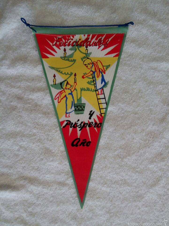 Collection pennants: BANDER&Iacute;N LONA FELICIDADES Y PR&Oacute;SPERO A&Ntilde;O I A&Ntilde;OS 60