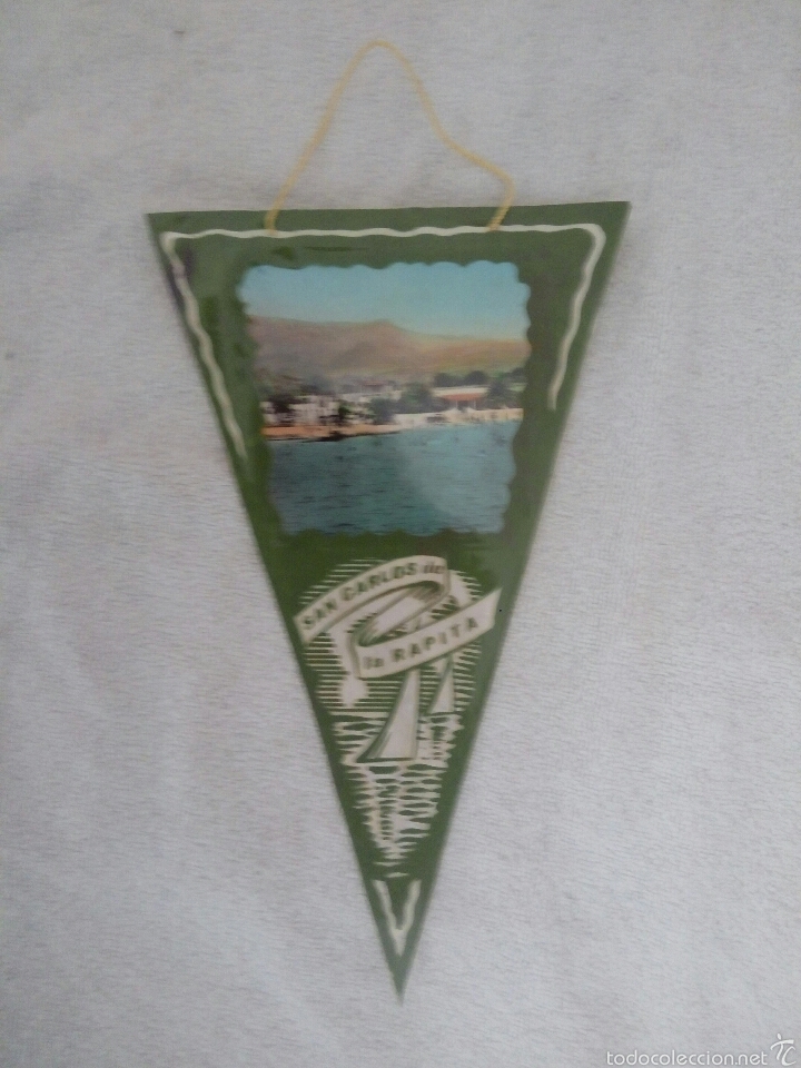 Collection pennants: BANDER&Iacute;N PLASTIFICADO SAN CARLOS DE LA RAPITA CATALU&Ntilde;A A&Ntilde;OS 60