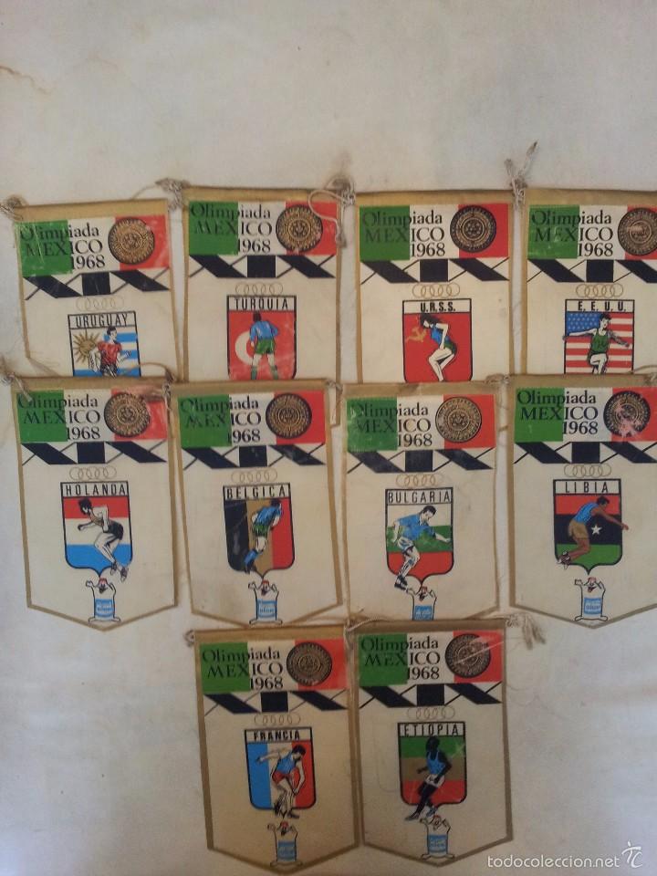 Sammlung von Wimpeln: Lote de 10 banderines Serie Olimpiada Mexico 1968 GIOR