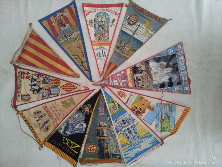 Sammlung von Wimpeln: Lote de 11 banderines Catalunya y Barcelona a&ntilde;os 60