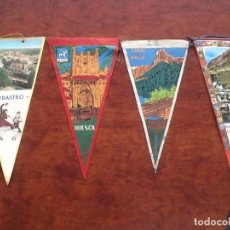 Banderines de colección: 4 BANDERINES HUESCA,ORDESA,BARBASTRO,TOZAL DEL MALLO. Lote 64095487