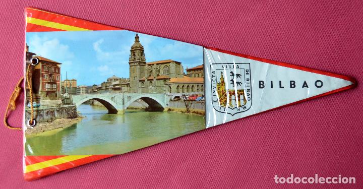 Banderines de colecci&oacute;n: BANDERIN A&Ntilde;OS 60 70 - BILBAO - VISTA Y ESCUDO - VIZCAYA