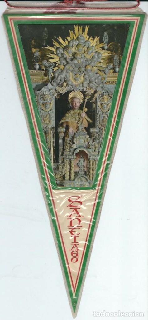 Banderines de colecci&oacute;n: ANTIGUO BANDERIN DE PLASTICO DE - SANTIAGO DE COMPOSTELA A DOS CARAS