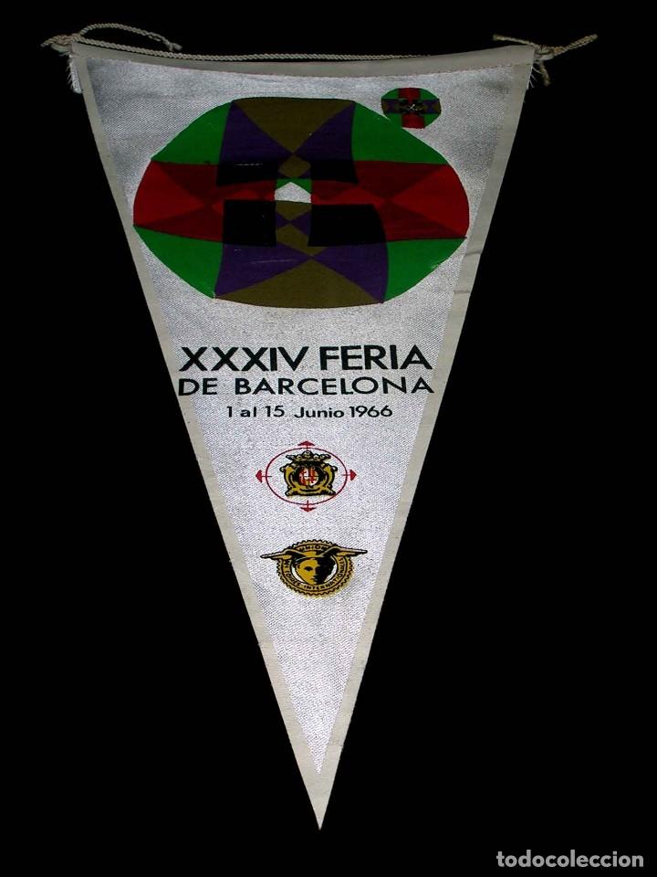 Banderines de colecci&oacute;n: Bander&iacute;n tela, XXXIV Feria de Muestras Barcelona, 1-15 Junio 1966.