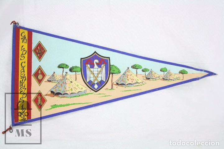 Fanions de collection: Bander&iacute;n Campamento Los Castillejos, A&ntilde;o 1965 - Frente de Juventudes, Falange - JFE / SEU