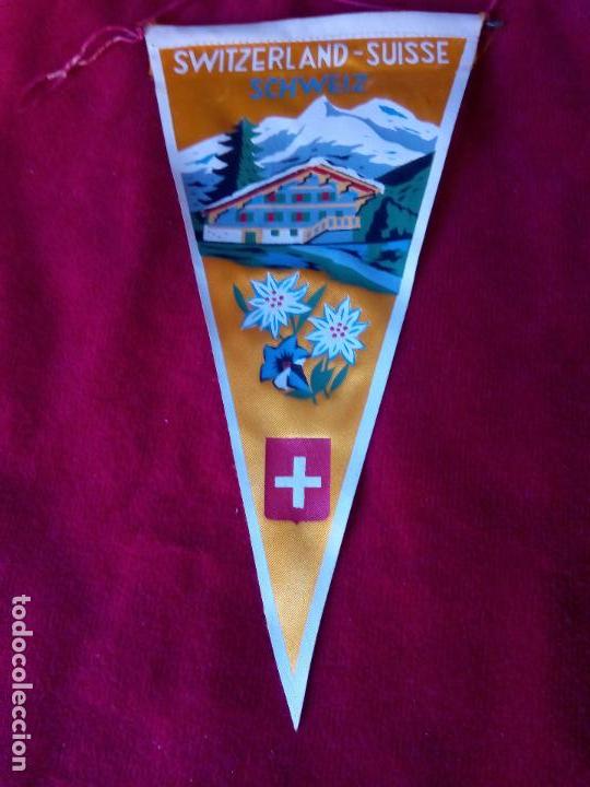 Sammlung von Wimpeln: banderin seda suiza a&ntilde;os 50 60 26 cm