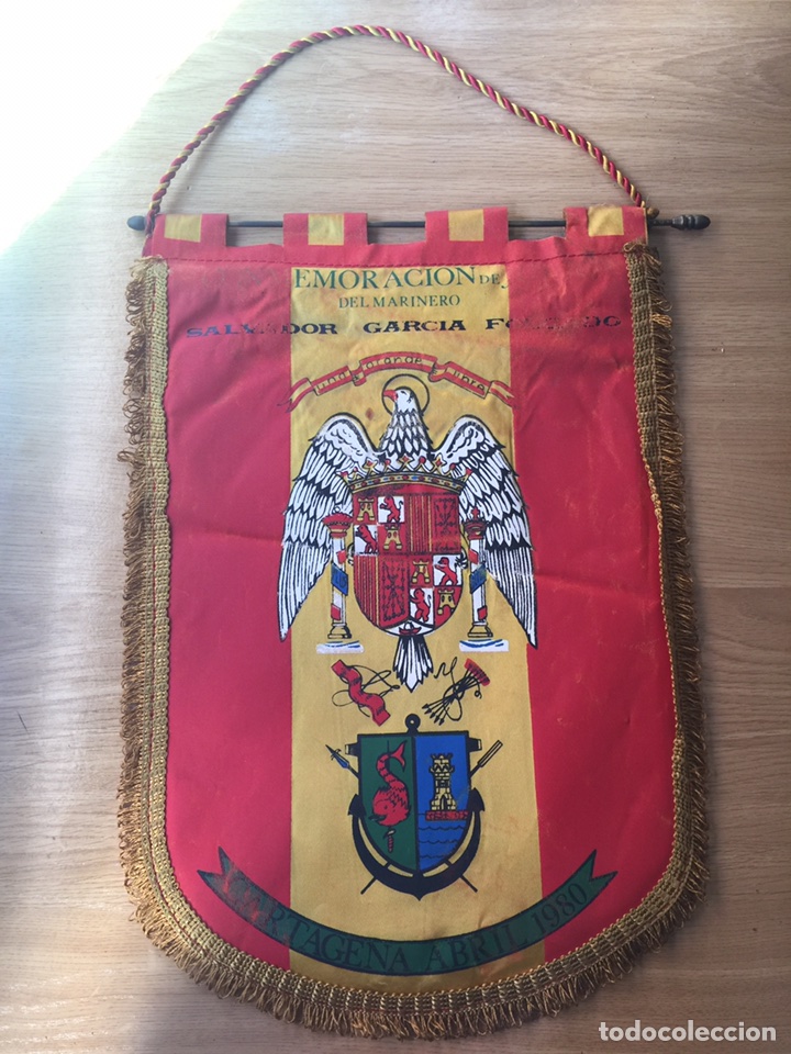 Fanions de collection: CARTAGENA-BANDERIN CON ESCUDO DE ESPA&Ntilde;A FRANQUISTA.