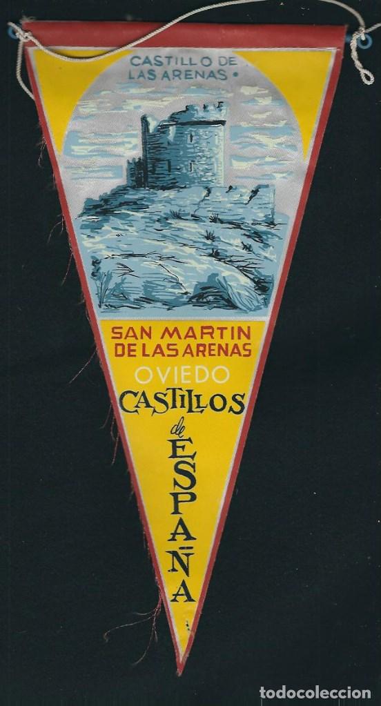 Fanions de collection: AG 50 - ANTIGUO BANDERIN EN TELA -  OVIEDO - SAN MARTIN DE LAS ARENAS