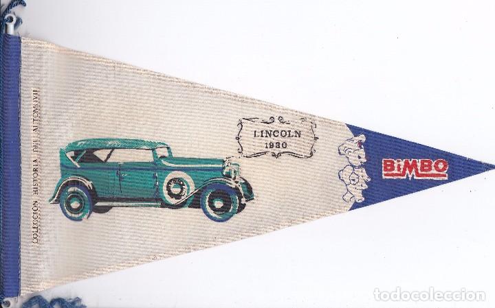 Banderines de colecci&oacute;n: BANDERIN DE BIMBO DE LA HISTORIA DEL AUTOMOVIL COCHE LINCOLN DEL A&Ntilde;O 1930