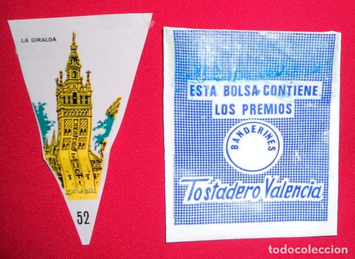 Bandierine di collezione: BANDERIN LA GIRALDA SEVILLA ANTIGUO A&Ntilde;OS 60.PREMIO PIPAS TOSTADERO VALENCIA.PLASTIFICADO.VINTAGE