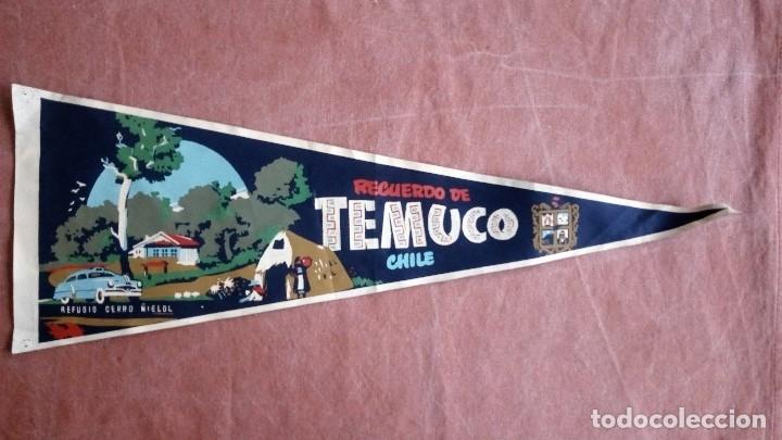 Fanions de collection: BANDERIN RECUERDO DE TEMUCO - CHILE, REFUGIO CERRO &Ntilde;IELOL, MEDIDAS 54 X 19 CM
