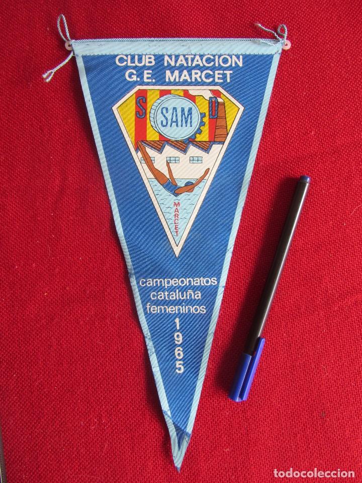 Fanions de collection: BANDER&Iacute;N CLUB NATACION G.E. MARCET. CAMPEONATOS CATALU&Ntilde;A FEMENINOS 1965
