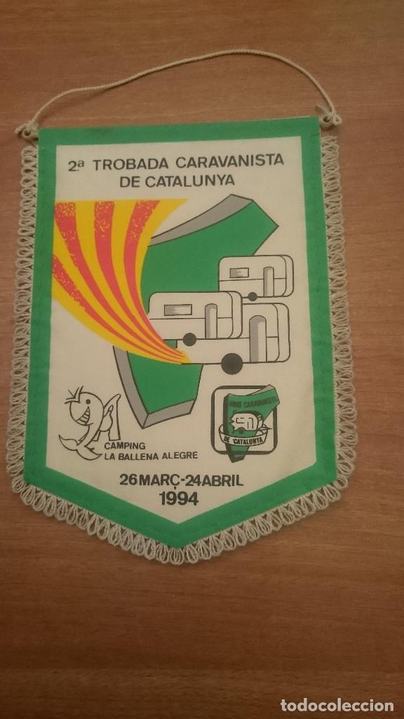Sammlung von Wimpeln: BANDERIN 2&ordf; TROBADA CARAVANISTA DE CATALUNYA. CAMPING LA BALLENA ALEGRE.