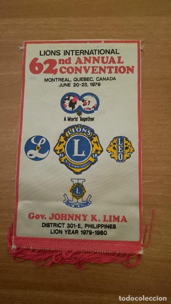Bandierine di collezione: BANDERIN LIONS INTERNATIONAL .62 nd ANNUAL CONVENTION -MONTREAL QUEBEC CANADA