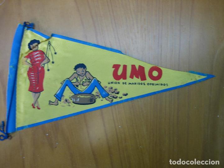 Banderines de colecci&oacute;n: Antiguo banderin publicitario. UMO. Uni&oacute;n de maridos oprimidos