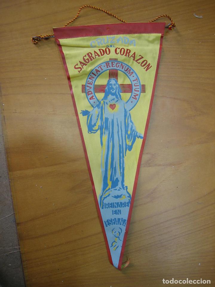 Banderines de colecci&oacute;n: Antiguo banderin. Cruzada Sagrado Coraz&oacute;n en Espa&ntilde;a.A&ntilde;os 60
