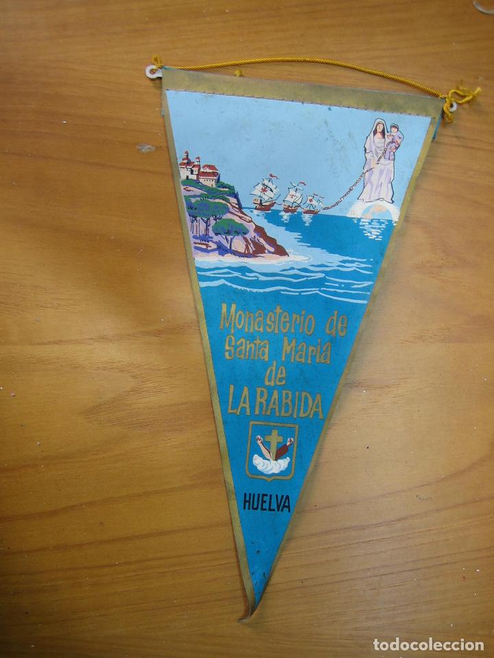 Fanions de collection: Antiguo banderin.Monasterio Santa Maria de La Rabita. Huelva.A&ntilde;os 60