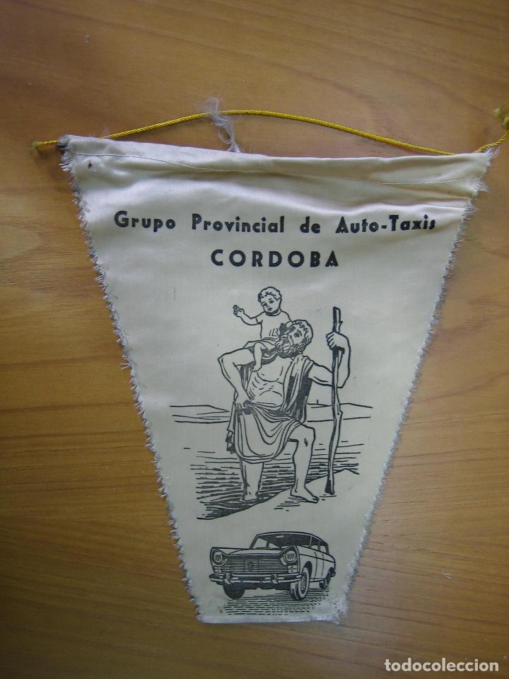 Fanions de collection: Antiguo bander&iacute;n publicitario a&ntilde;os 60. Grupo provincial de auto-taxi C&oacute;rdoba