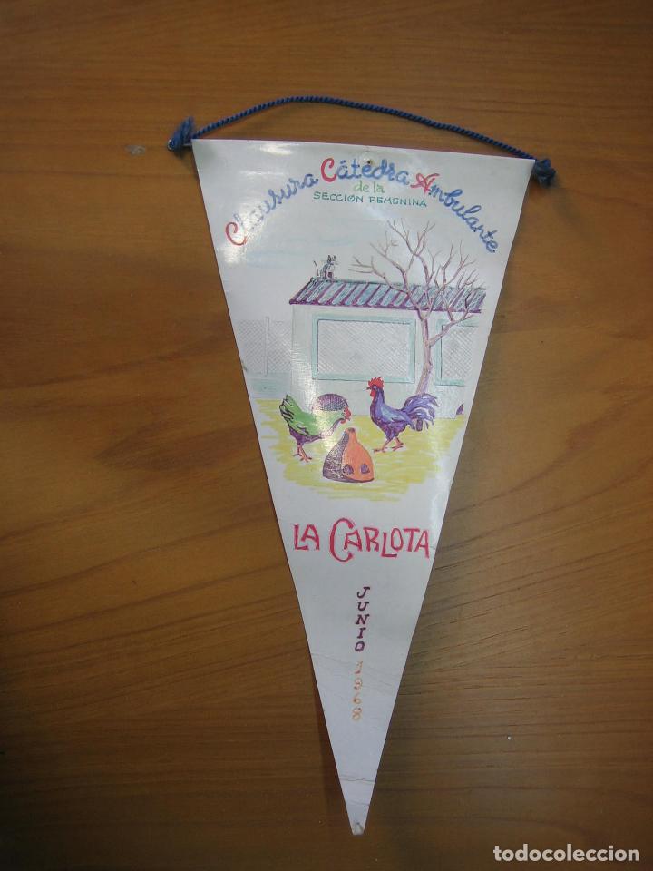 Banderines de colecci&oacute;n: Antiguo bander&iacute;n publicitario a&ntilde;os 60. Clausura C&aacute;tedra Secci&oacute;n femenina de la Carlota 1968