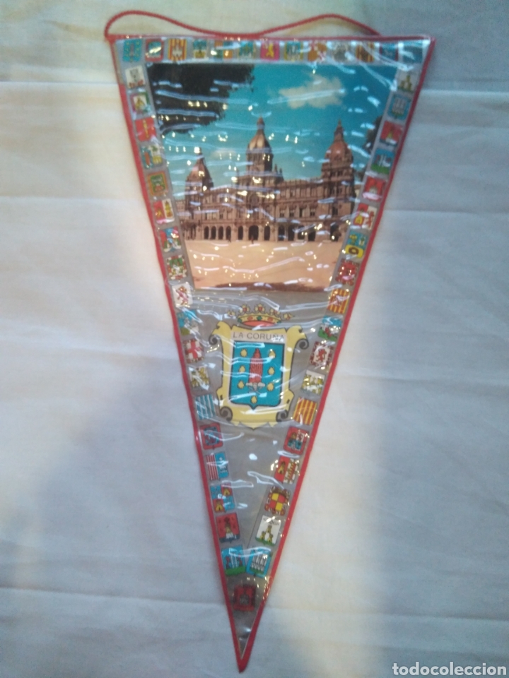 Fanions de collection: BANDER&Iacute;N LA CORU&Ntilde;A A&Ntilde;OS 60 ,28 CM
