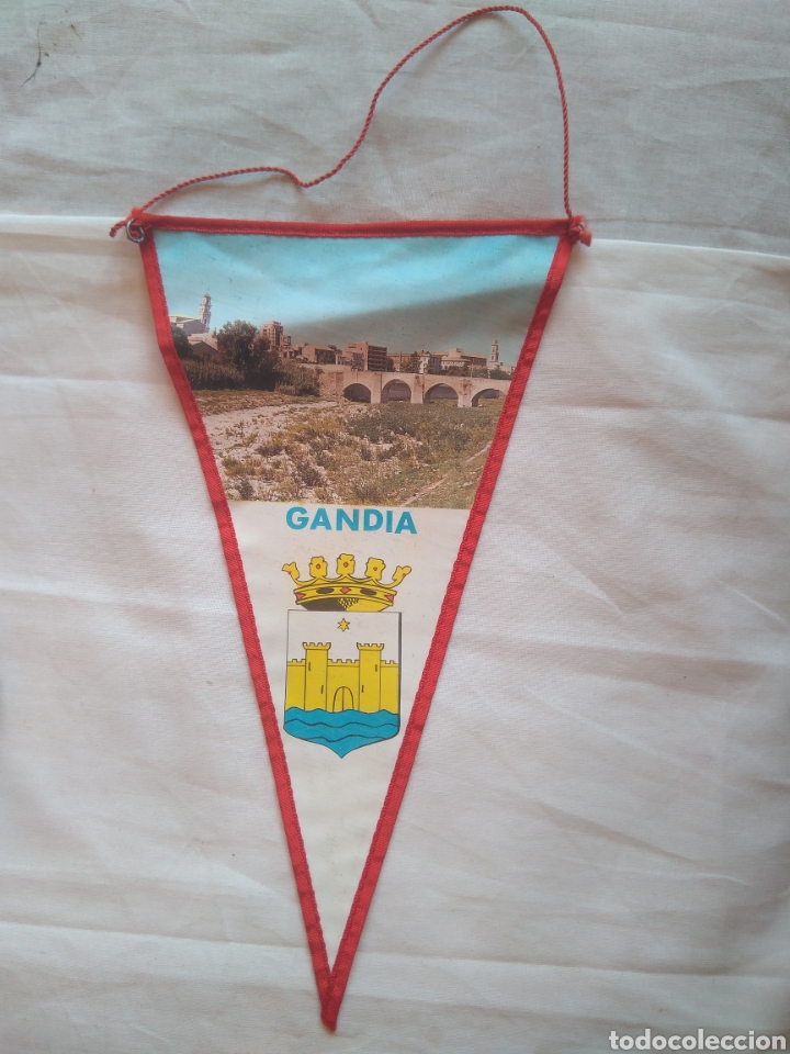 Fanions de collection: BANDER&Iacute;N RECUERDO DE GAND&Iacute;A A&Ntilde;OS 60 25 CM