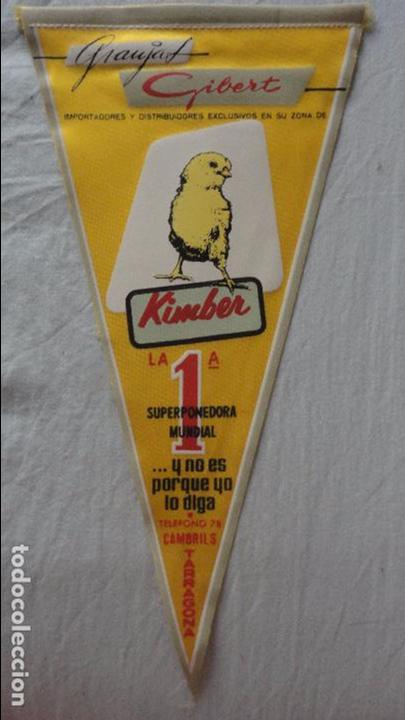 Fanions de collection: ANTIGUO BANDERIN PUBLICITARIO.GRANJA GIBERT.KIMBER CAMBRILS.TARRAGONA A&Ntilde;OS 60?