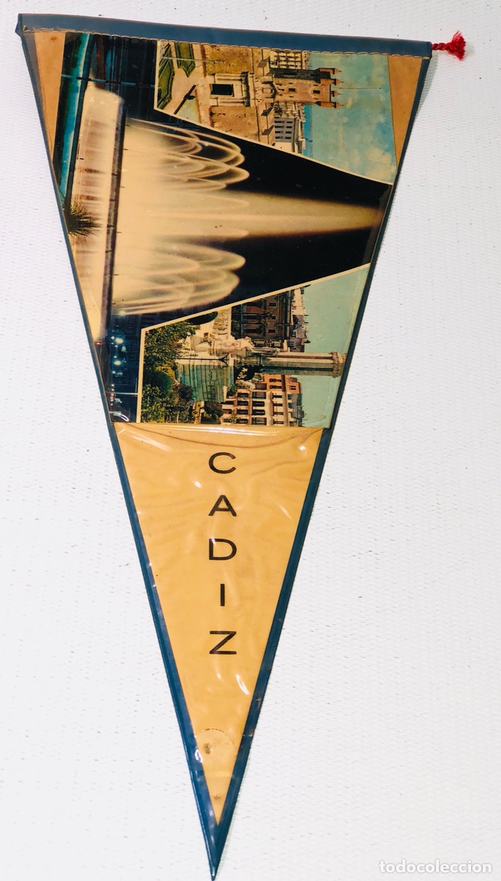 Sammlung von Wimpeln: ANTIGUO BANDERIN DE CADIZ &middot;&middot; A&Ntilde;OS 70 - 80 &middot;&middot;TAL COMO SE VE
