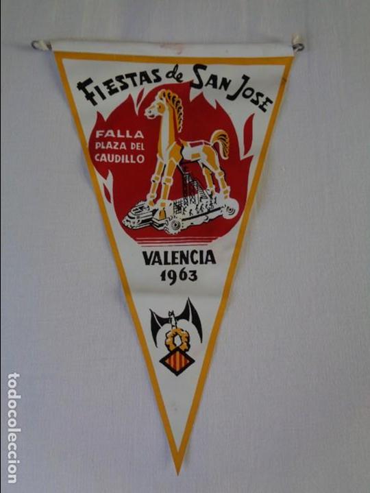 Sammlung von Wimpeln: Antiguo Banderin de las Fallas --- Falla Plaza del Caudillo , Valencia . A&ntilde;o 1963.