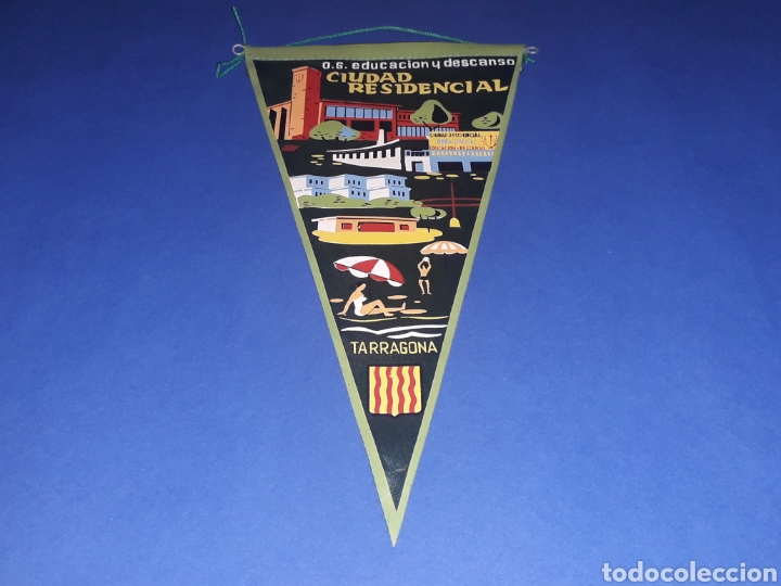 Bandierine di collezione: Bander&iacute;n tela, Ciudad Residencial Obra Sindical, O.S. Educaci&oacute;n y Descanso, Tarragona, A&ntilde;os 50-60.