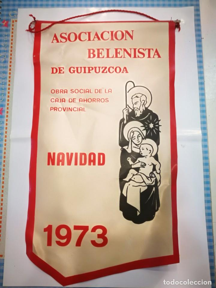 Galhardetes de cole&ccedil;&atilde;o: Banderin Asociacion Belenista de Guip&uacute;zcoa 1973 Obra social de la Caja de Ahorros Provincial