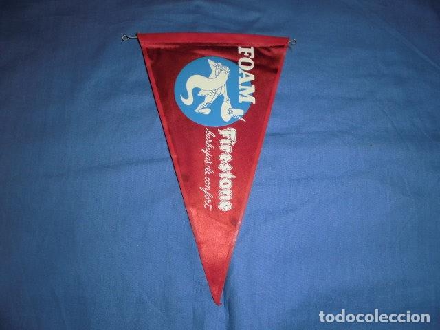 Galhardetes de cole&ccedil;&atilde;o: BANDERIN: ANTIGUO BANDERIN EN TELA  FOAM FIRESTONE BURBUJAS DE CONFORT - A&Ntilde;OS 60 - 70. ORIGINAL.