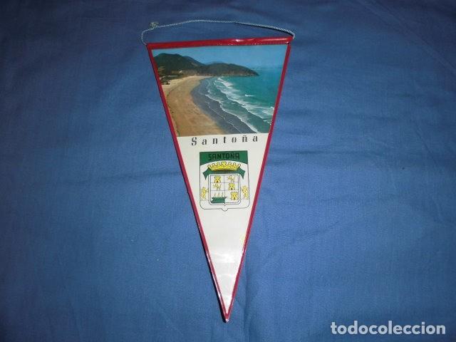 Galhardetes de cole&ccedil;&atilde;o: BANDERIN: ANTIGUO BANDERIN DE SANTO&Ntilde;A - A&Ntilde;OS 60 - 70. ORIGINAL.