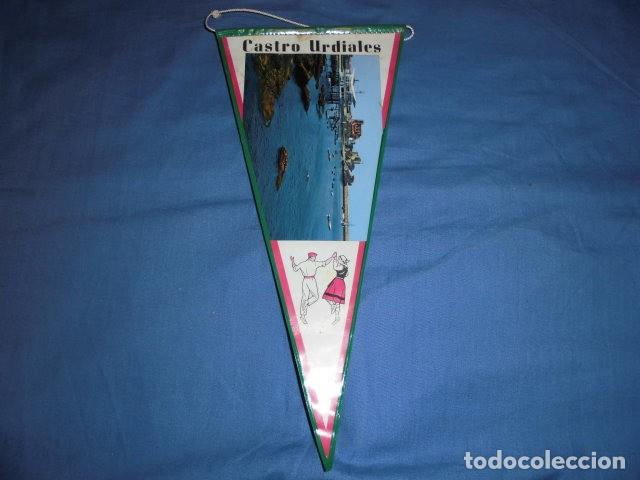 Galhardetes de cole&ccedil;&atilde;o: BANDERIN: ANTIGUO BANDERIN DE CASTRO URDIALES - A&Ntilde;OS 60 - 70. ORIGINAL.