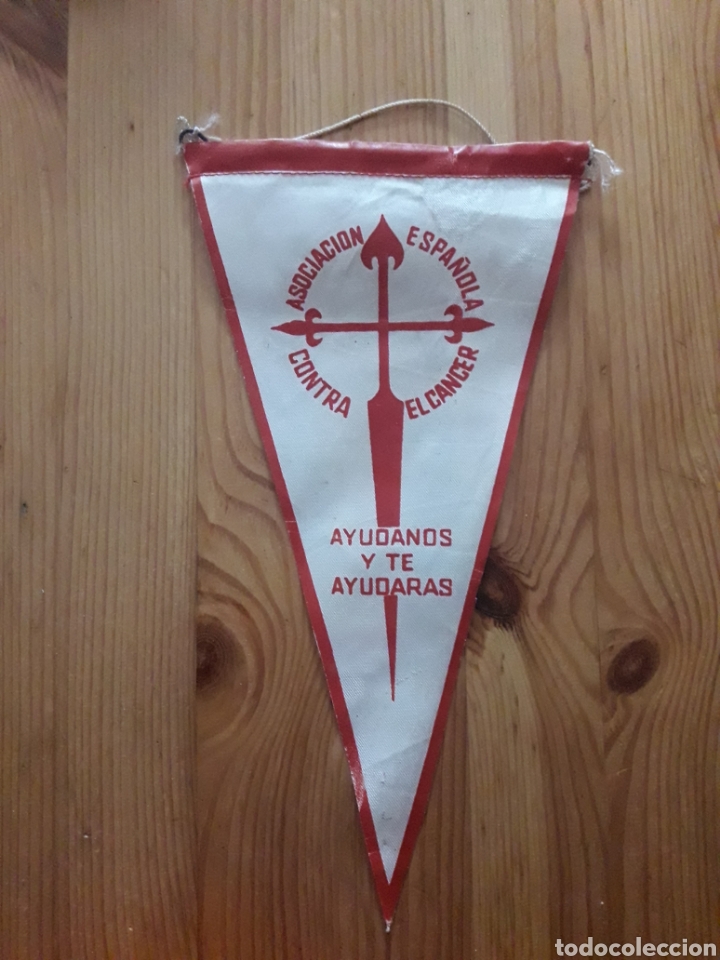 Collection pennants: Banderin asociacion espa&ntilde;ola contra el cancer ayudanos y te ayudaras