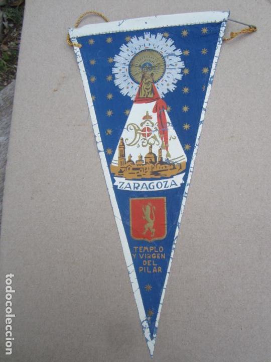 Banderines de colecci&oacute;n: banderin de tela zaragoza , templo y virgen der pilar