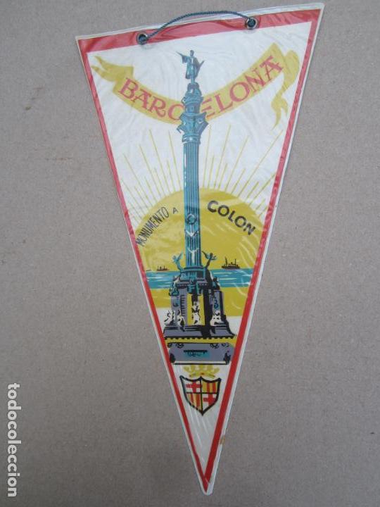 Collection pennants: banderin de tela , barcelona , monumento a colon