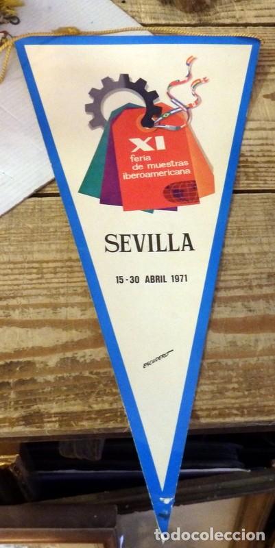 Bandierine di collezione: SEVILLA, 1971, BANDERIN XI FERIA DE MUESTRAS IBEROAMERICANA
