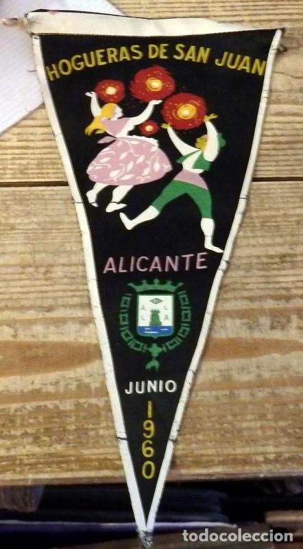 Fanions de collection: antiguo banderin hogueras de san juan alicante junio 1960