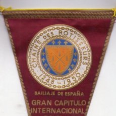 Banderines de colección: CHAINE DES ROTISSEURS *** BAILIAJE DE ESPAÑA GRAN CAPITULO INTERNACIONAL COSTA BRAVA GERONA 1966. Lote 144637574