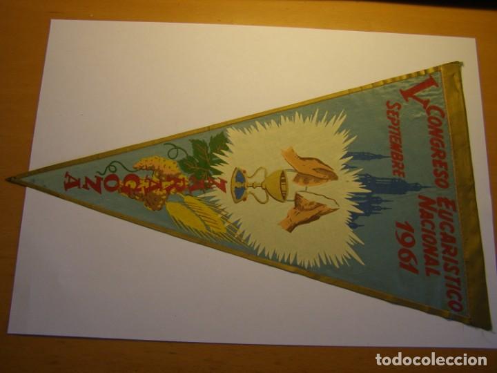 Banderines de colecci&oacute;n: Antiguo banderin V congreso eucar&iacute;stico nacional, Zaragoza, a&ntilde;o 1961.