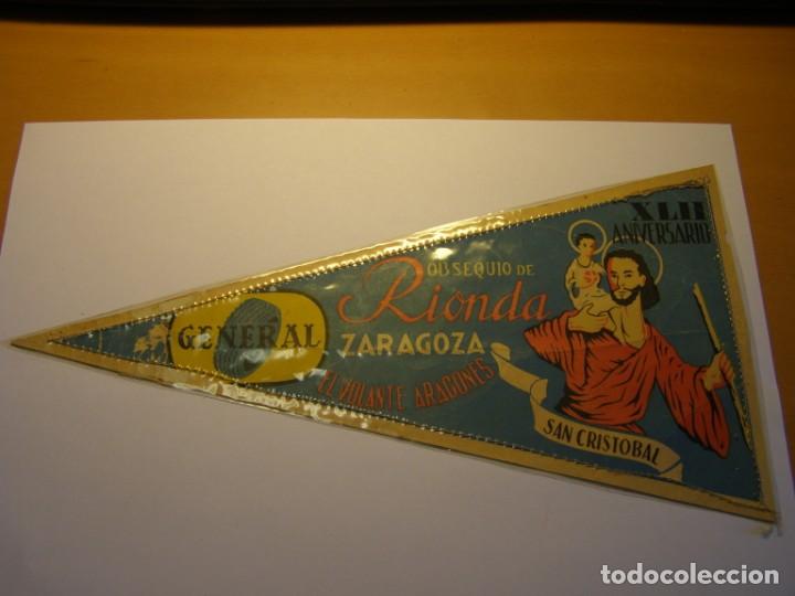 Banderines de colecci&oacute;n: Antiguo banderin San Cristobal, Zaragoza, RIONDA, a&ntilde;os 1960.