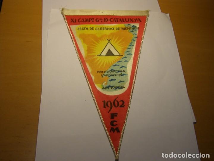 Banderines de colecci&oacute;n: Banderin XI Campament General de Catalunya, a&ntilde;o 1962, Font Martina. A.E.Catalunya.