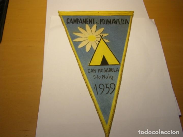 Galhardetes de cole&ccedil;&atilde;o: Banderin Campament de primavera, a&ntilde;o 1959, Can Mogarola. Uni&oacute; Excursionista de Gracia.