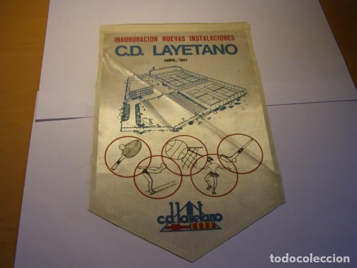 Sammlung von Wimpeln: Banderin inauguraci&oacute;n instalaciones C.D. Layetano, futbol , a&ntilde;o 1967.