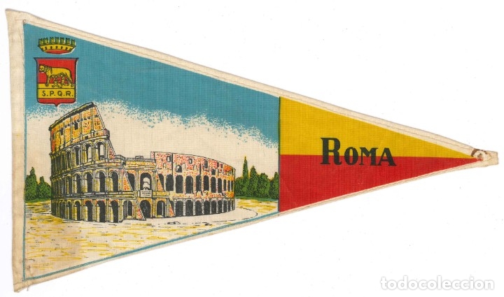 Sammlung von Wimpeln: ANTIGUO BANDER&Iacute;N.- COLISEO. ROMA. ITALIA (EN TELA)