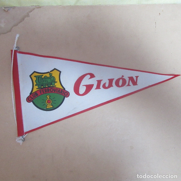 Banderines de colecci&oacute;n: Banderin ferrocarriles trenes gijon