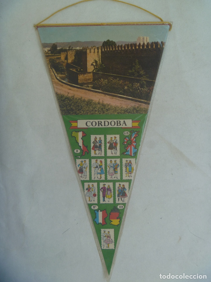 Galhardetes de cole&ccedil;&atilde;o: BANDERIN TURISTICO DE CORDOBA . CON AGUILA DE SAN JUAN . A&Ntilde;OS 60